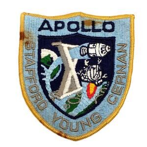 Apollo X 10 Stafford Young Cernan Cloth Patch Vintage Some Staining